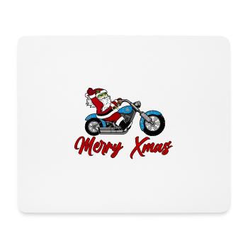 Santa Motorcycle – Xmas Ride - Mouse Pad (horizontal) - white - Front