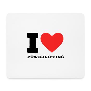 I love powerlifting - Mouse Pad (horizontal) - white - Front