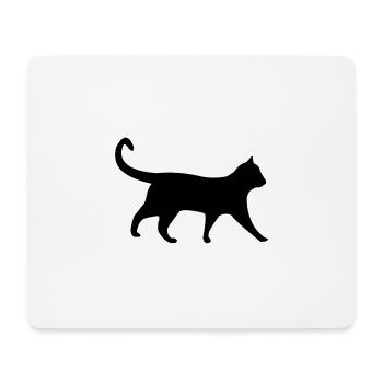 Katze schwarz Silhouette - Mousepad (Querformat) - Weiß - Vorne