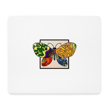 Mehrfarbiger psyedelischer Schmetterling - Mousepad (Querformat) - Weiß - Vorne