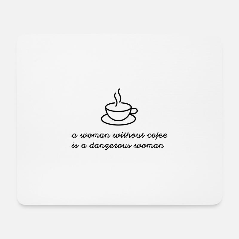 Frau ohne Kaffee - Mousepad (Querformat) - Weiß