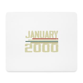 Januar 2000 - Geburtstagsgeschenk Januar 2000 - Mousepad (Querformat) - Weiß - Vorne