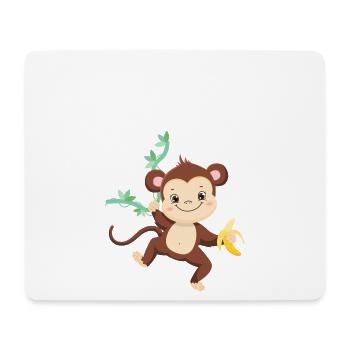 Monkey Family Mama Baby T-Shirt - Mouse Pad (horizontal) - white - Front