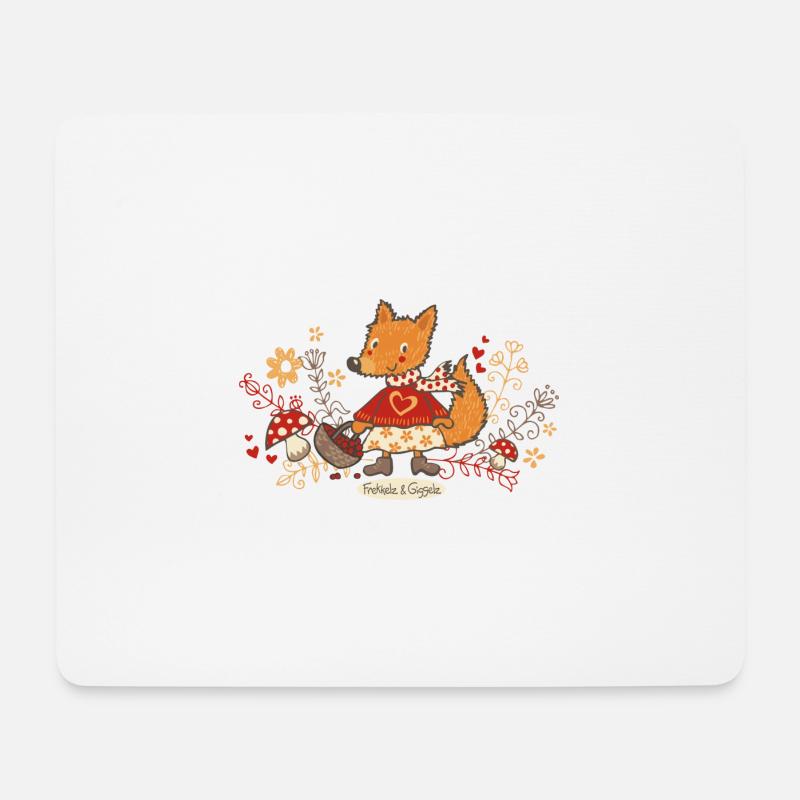 Fuchs auf Beerensuche - Mousepad (Querformat) - Weiß