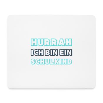 Hurra Schulkind Neon Blau Junge  - Mousepad (Querformat) - Weiß - Vorne