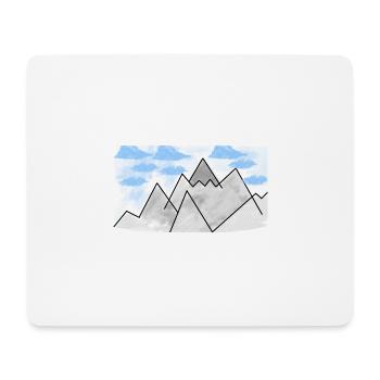 drawn mountains (Alps) - Mouse Pad (horizontal) - white - Front