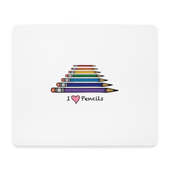 Ich liebe Bleistifte - Mousepad (Querformat) - Weiß - Vorne