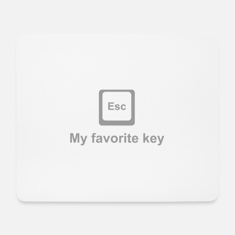 ESC Key Shirt – Favorite Button for Nerds & Geeks - Mousepad (Querformat) - Weiß