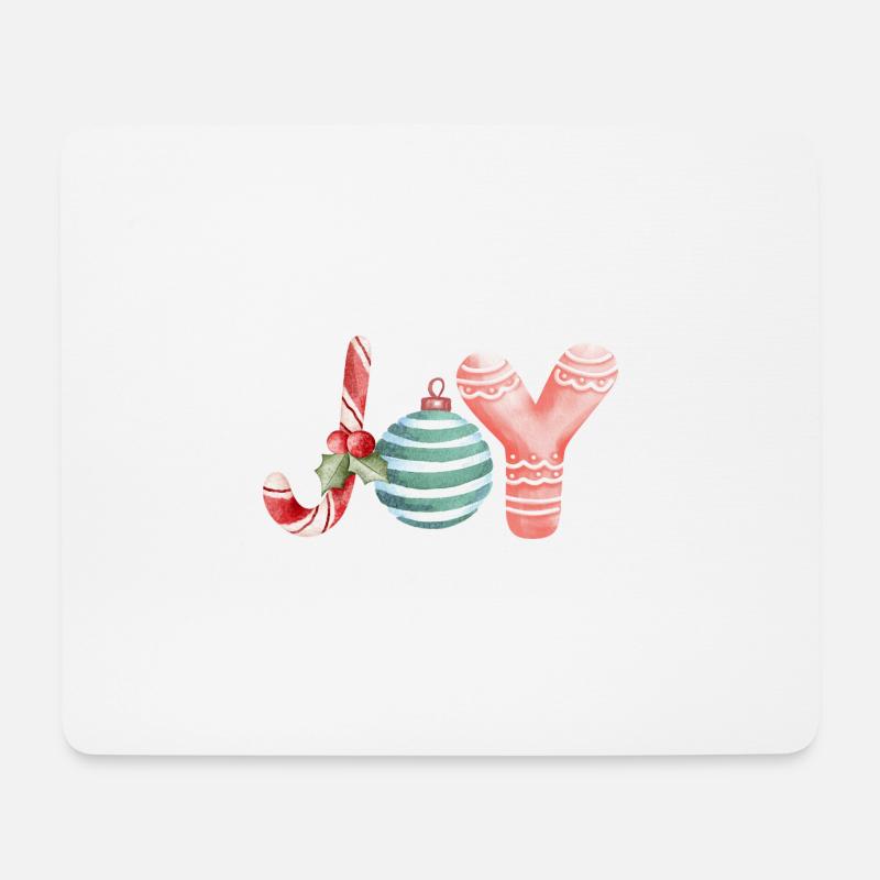 Joy Weihnacht Schrift Ornament - Mousepad (Querformat) - Weiß