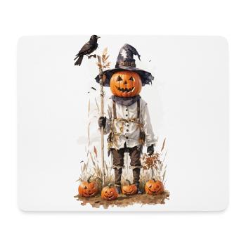Halloween Vogelscheuche Kürbis Goblincore Kunst - Mousepad (Querformat) - Weiß - Vorne