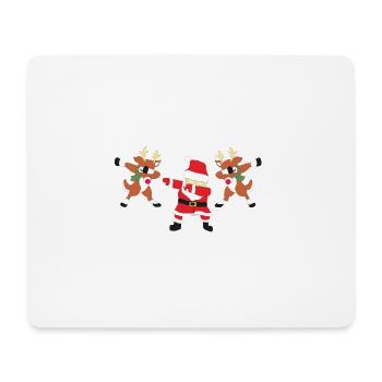 père noël avec des cerfs dab - Tapis de souris (format paysage) - blanc - Devant