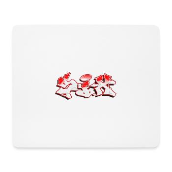Graffitis urbains en rouge et blanc audacieux - Tapis de souris (format paysage) - blanc - Devant