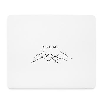 Zillertal - Berge mit Höhenmetern - Mousepad (Querformat) - Weiß - Vorne