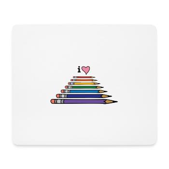 Love pencils - Mouse Pad (horizontal) - white - Front