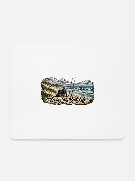 Living My Best Life am Strand - Mousepad (Querformat) - Weiß