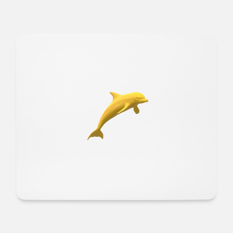 Dolphin gold - Mouse Pad (horizontal) - white