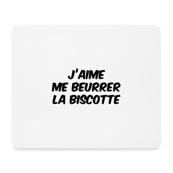 j'aime me beurrer la Biscotte - Tapis de souris (format paysage) - blanc - Devant