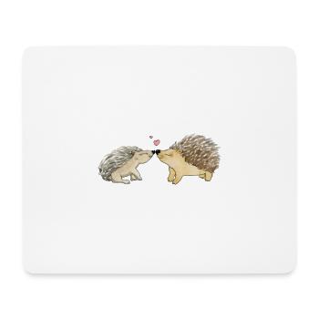 Verliebtes Igelpaar - Mousepad (Querformat) - Weiß - Vorne