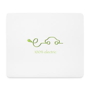 100% Electric – Green Regular Service Car - Mouse Pad (horizontal) - white - Front