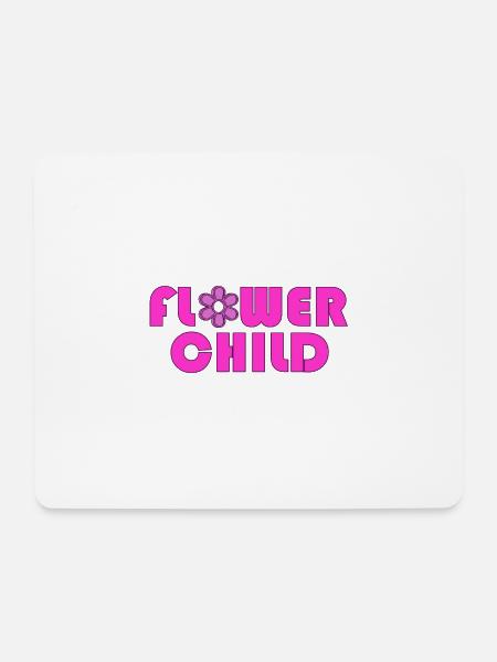 Flower Child Neon-Logo-T-Shirt - Mousepad (Querformat) - Weiß