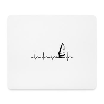Windsurfing Heartbeat Windsurfer Wind Water - Mouse Pad (horizontal) - white - Front