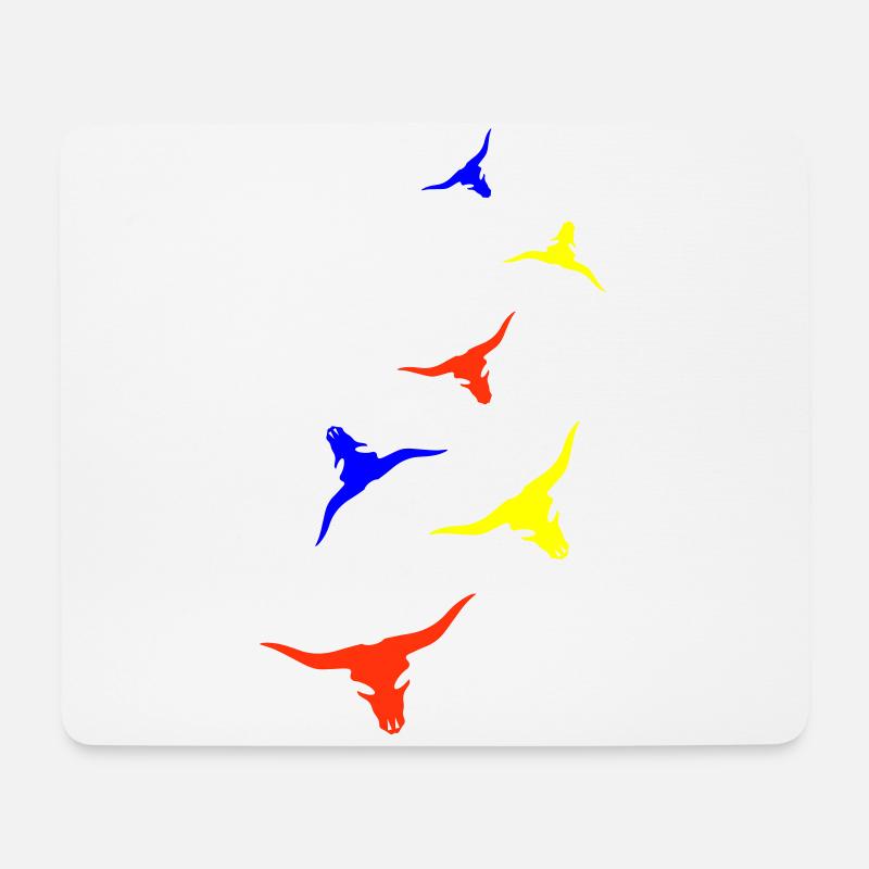Bull Skull Cow - Mouse Pad (horizontal) - white