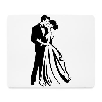 Mariée Marié Jeunes Mariés Mariage - Tapis de souris (format paysage) - blanc - Devant