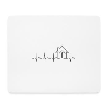 Builder Builder Heartbeat House building construction site - Mouse Pad (horizontal) - white - Front