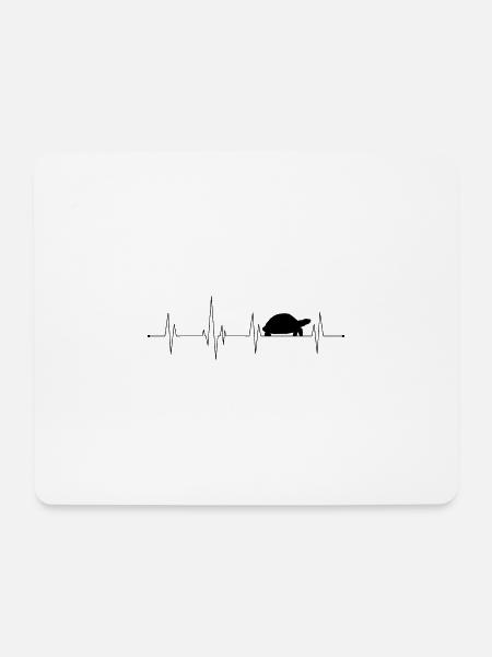 Schildkröte Herzschlag - Mousepad (Querformat) - Weiß