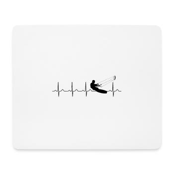 Kitesurfer Herzschlag Kitesurfing Wasser Sport - Mousepad (Querformat) - Weiß - Vorne