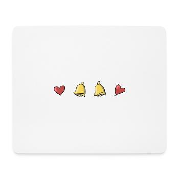 herzen herz liebe glocken glocke - Mousepad (Querformat) - Weiß - Vorne
