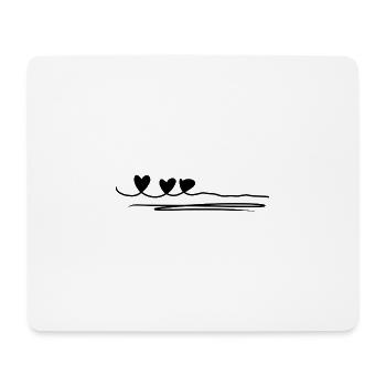 Ligne Trois Coeurs - Tapis de souris (format paysage) - blanc - Devant