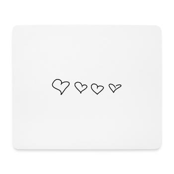 Quatre coeurs symbole amour - Tapis de souris (format paysage) - blanc - Devant