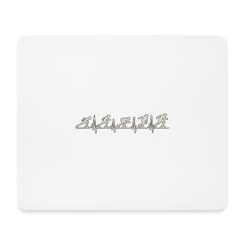Inline Skating Herzschlag Silhouette - Mousepad (Querformat) - Weiß - Vorne