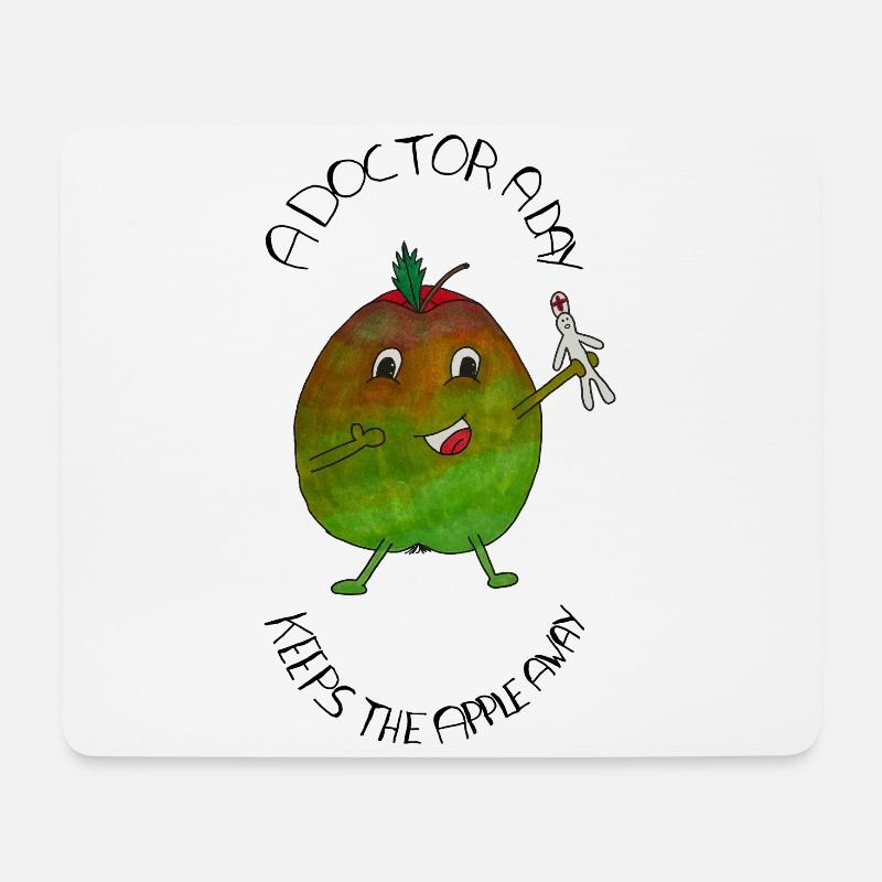 A Doctor a day keeps the Apple away - Mouse Pad (horizontal) - white