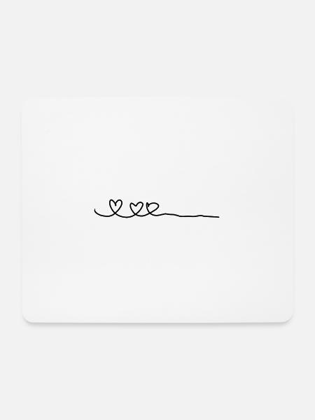 Linie Herz drei Herzen - Mousepad (Querformat) - Weiß