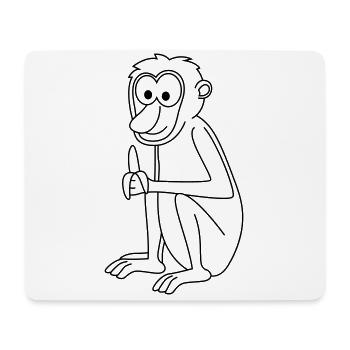 Monkey comic animal - Mouse Pad (horizontal) - white - Front