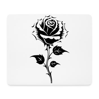 Rose Silhouette Flower - Mouse Pad (horizontal) - white - Front