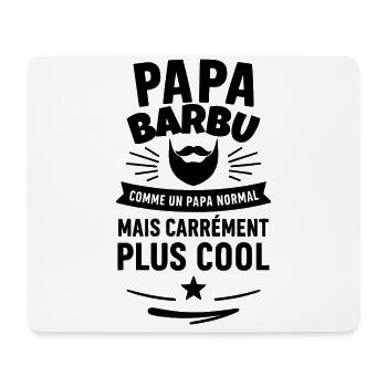 Papa barbu – plus cool qu’un papa normal - Tapis de souris (format paysage) - blanc - Devant