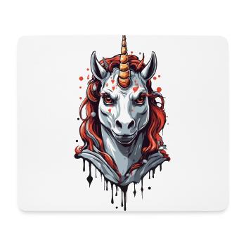 Dunkles Vampir Einhorn Halloween Design - Mousepad (Querformat) - Weiß - Vorne
