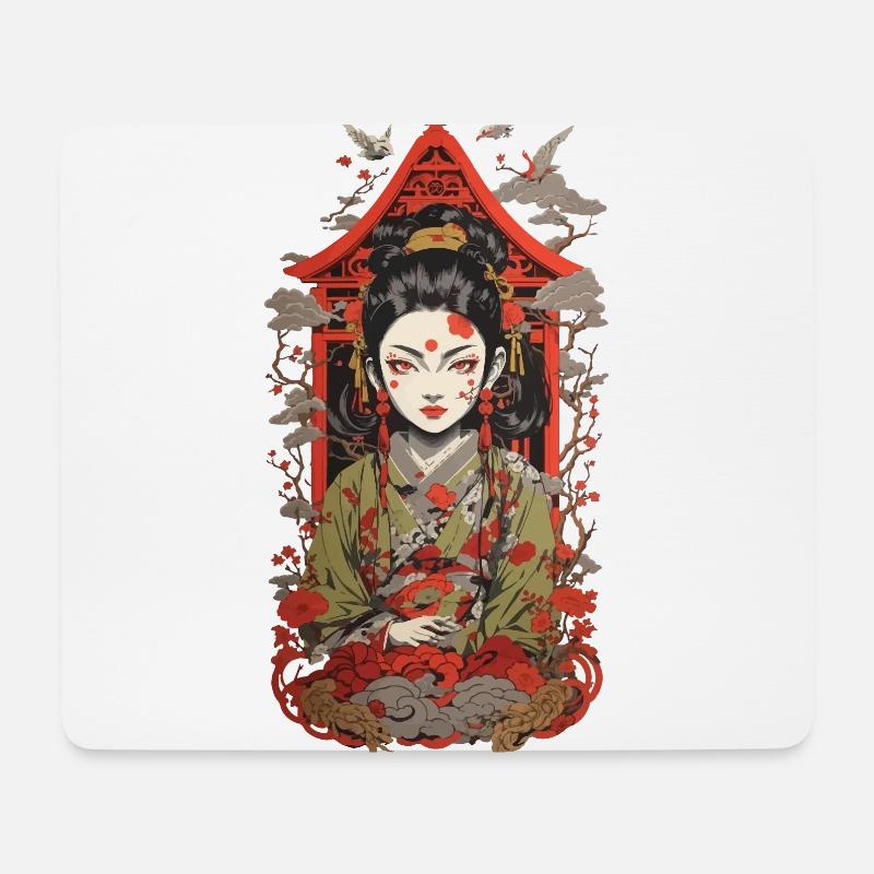 Oni Dämon Streetwear Japan Kunst Stil Retro Design - Mousepad (Querformat) - Weiß