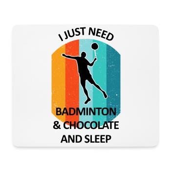 Badminton Badminton Badminton Player Chocolate - Mouse Pad (horizontal) - white - Front
