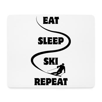 Eat Sleep Ski Repeat - Ski - Ski - Mouse Pad (horizontal) - white - Front