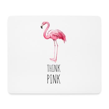 FLAMINGO. THINK PINK - Mouse Pad (horizontal) - white - Front