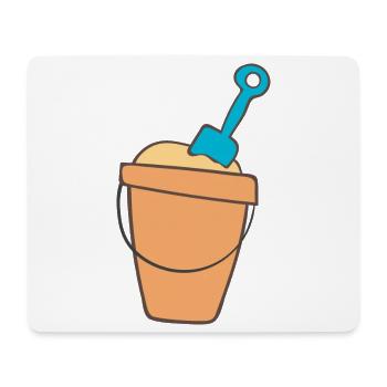 Beach bath with shovel - Mouse Pad (horizontal) - white - Front