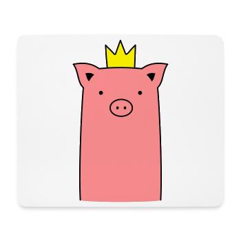 Truie cochon cochon avec cadeau couronne - Tapis de souris (format paysage) - blanc - Devant