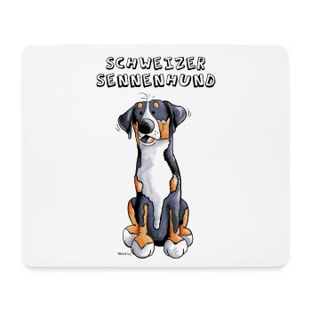 Schweizer Sennenhund - Mousepad (Querformat) - Weiß - Vorne