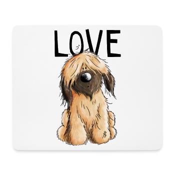 I Love my Briard - Hund - Briards - Geschenk - Mousepad (Querformat) - Weiß - Vorne