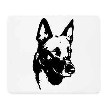 Malinois head - Mouse Pad (horizontal) - white - Front