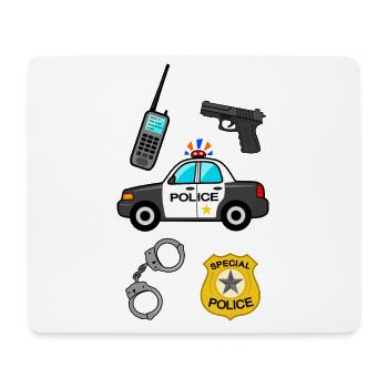 Police, police, cop, cop police car, officer - Mouse Pad (horizontal) - white - Front